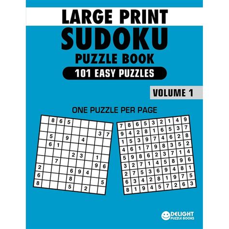 Large Print Sudoku Puzzle Book Easy 101 Easy Sudoku Puzzles For Adults