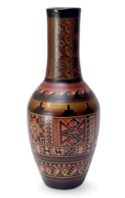Fair Trade Cuzco Ceramic Earthtone Inca Vase Inca Origins NOVICA