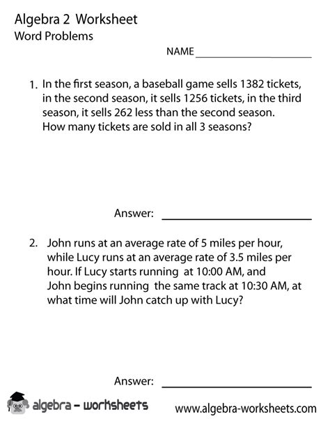 Math busters word problems reproducible worksheets are designed to help teachers, parents, and tutors use the books from the math busters word problems series in. Print the Free Algebra 2 Word Problems Worksheet ...