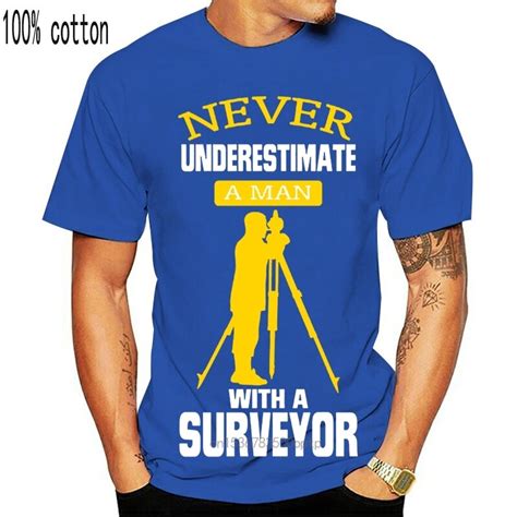 men s never underestimate a man with a surveyor t shirt character short sleeve euro size s 3xl