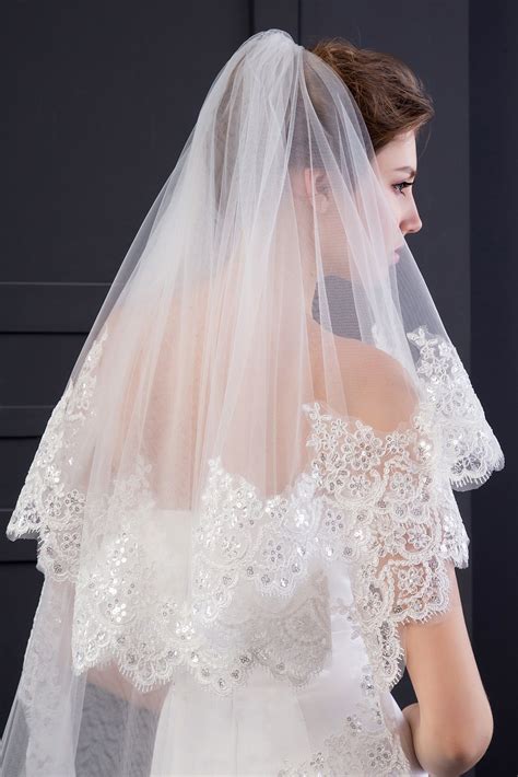 EllieHouse Women S Custom Made Long 2 Tier Wedding Bridal Veil With