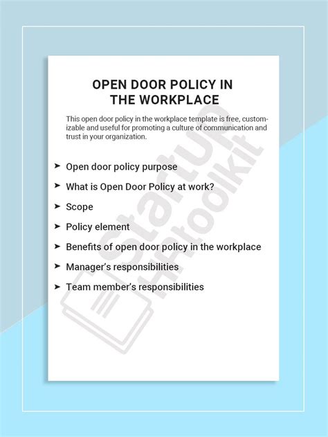 Open Door Policy Template