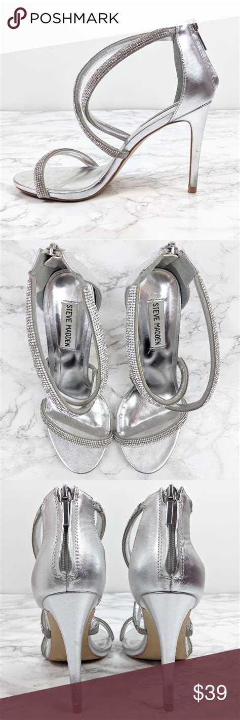 steve madden silver rhinestone strappy stilettos silver strappy heels strappy stilettos