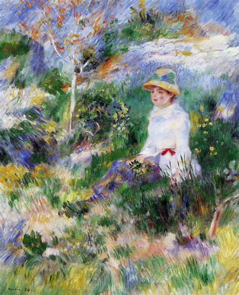 Pierre Auguste Renoir Summer Girl Between Flowers