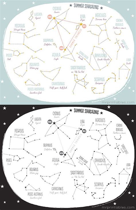 Free Printable Summer Stargazing Constellation Map Constellation Map