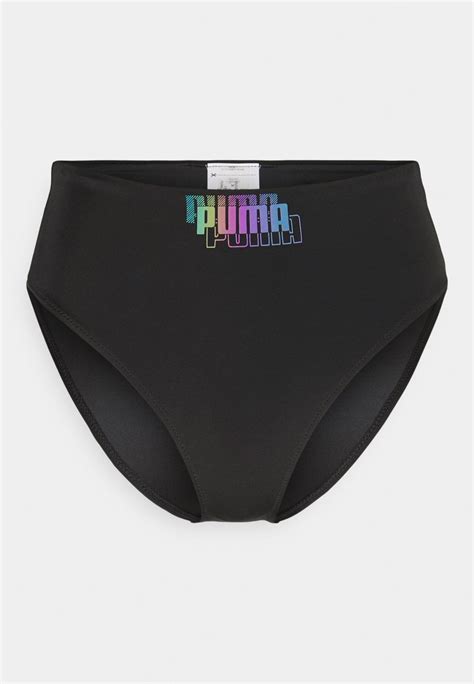 Puma Swim Women High Waist Brief Bikini Bottoms Black Comboblack