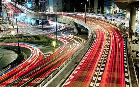 1920x1200 City Urban Long Exposure Light Trails Road Street Light