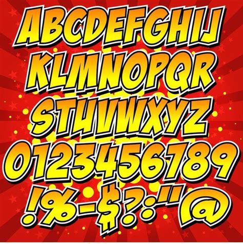 Premium Vector Alphabet Orange And Yellow Cartoonish And Comics Font