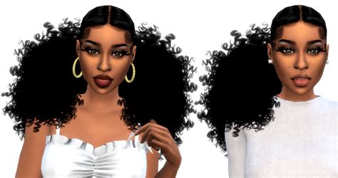 Sims CC Curly Hair Ponytail