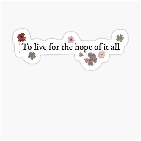 To Live For The Hope Of It All August Taylor Swift Folklore Sticker