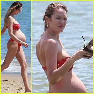 Pregnant Candice Swanepoel Flaunts Baby Bump In A Bikini Bikini