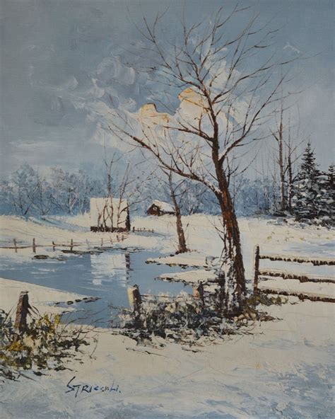 Vintage Winter Scene Paintings Vintage Winter Scene Landscape