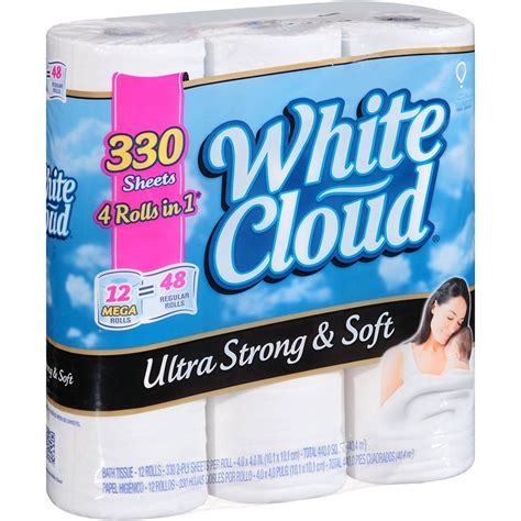 White Cloud Ultra Strong And Soft Bath Tissue Mega Rolls 2