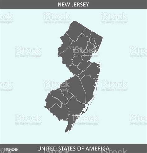 New Jersey County Blank Map Stock Illustration Download Image Now