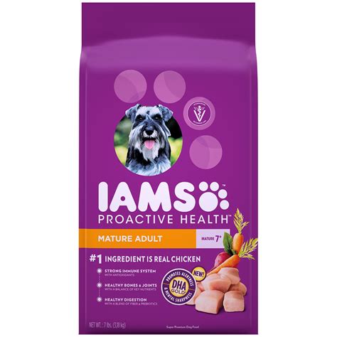Iams uses real chicken (and other meats) as their key ingredient and added nutrients for optimum canine health. IAMS | IAMS PROACTIVE HEALTH Mature Adult Dry Dog Food Chicken