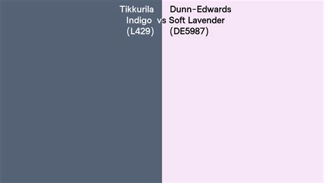 Tikkurila Indigo L429 Vs Dunn Edwards Soft Lavender De5987 Side By