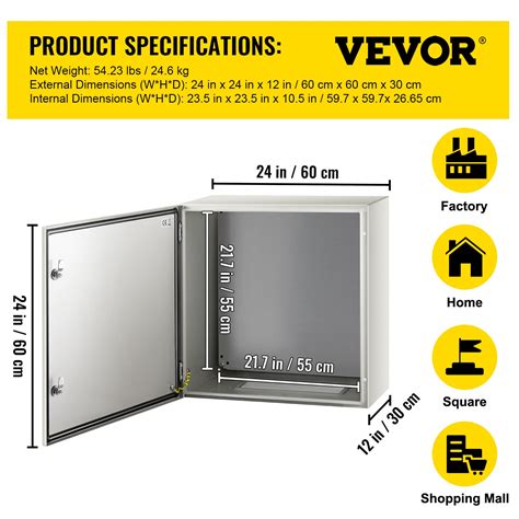 Vevor Nema Steel Enclosure 24 X 24 X 12 Nema 4x Steel Electrical Box