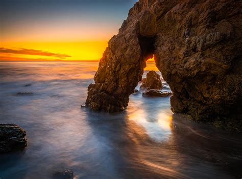 Malibu Beach El Matador State Beach Sunset Red Orange Yell Flickr