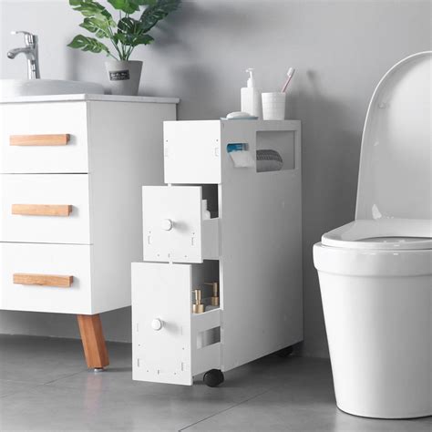 Make your bathroom the cleanest — and tidiest — room in the house with these easy and genius 24 smart storage ideas to make the most of a small bathroom. Bathroom Floor Cabinet Free Standing Cabinet Narrow ...