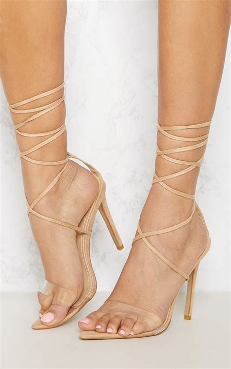 Nude Clear Strap Barely There Sandal Shoes Prettylittlething