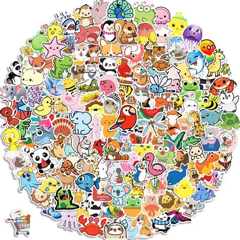 Buy 300 Pcs Cute Animal Stickers For Kids Water Bottle Stickers Vinyl