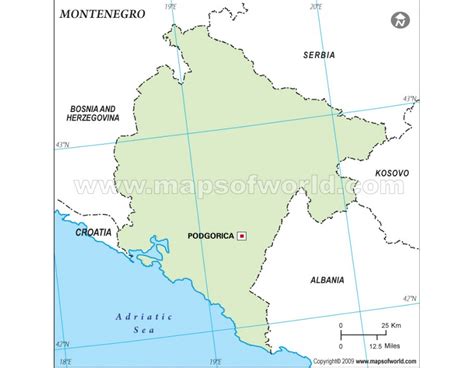 Buy Montenegro Outline Map