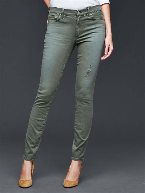 Gap 1969 Authentic True Skinny Jeans In Green Lyst