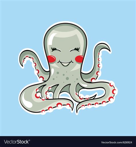 Happy Octopus Royalty Free Vector Image Vectorstock