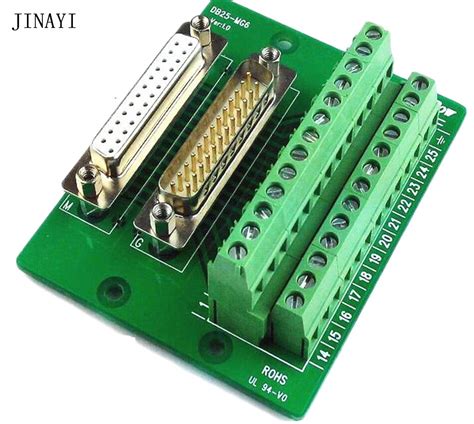 25 Pinos D Sub Db25 Macho Fêmea Sinais Terminal Pcb Breakout Adaptador