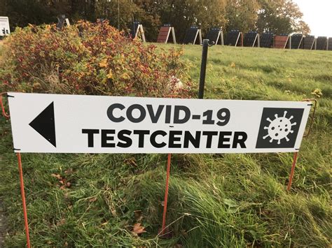 The testing centre is clearly signposted. Covid-19: Flere muligheder for lyntest syd for grænsen ...