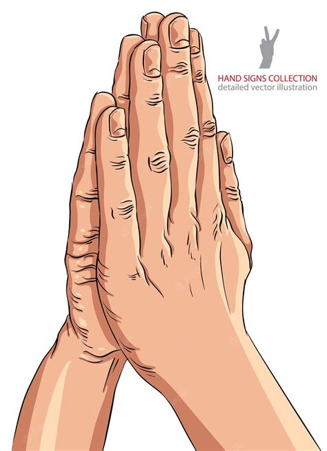 premium vector praying hands detailed vector illustration