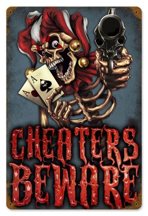 Vintage Cheaters Beware Metal Sign 12 X 18 Inches