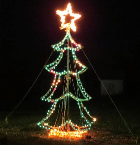 Large Outdoor Lit Wire Frame Christmas Tree Ebth