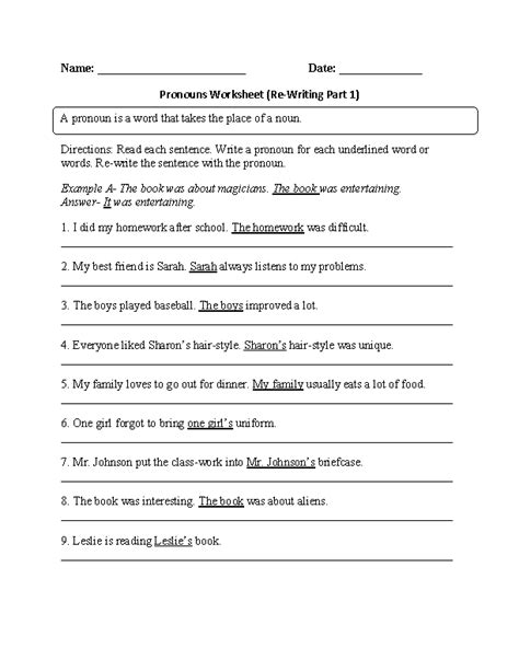 Pronouns And Antecedents Worksheets 6th Grade