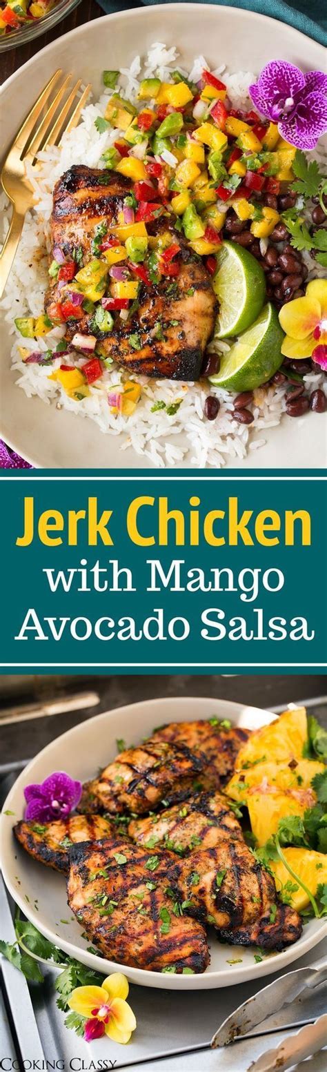 Make the sauce first, and then add. Jerk Chicken with Mango Avocado Salsa and Coconut Rice ...