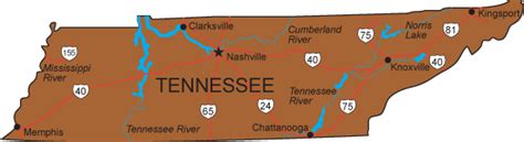 Tennessee State Map With Cities