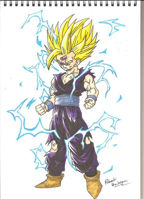 Another notable feature of the form featured in almost all dragon ball z games and some scenes of the show as well as pictures from the manga, is the electrical aura, many electrical sparks (normally blue, gold in dragon ball z. Super Saiyan 2 Gohan Wallpaper - WallpaperSafari