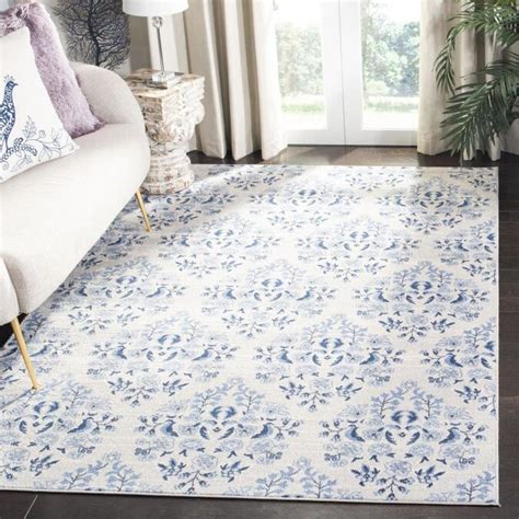 Safavieh Brentwood Flax 9 X 12 Creamblue Indoor Damask French Country