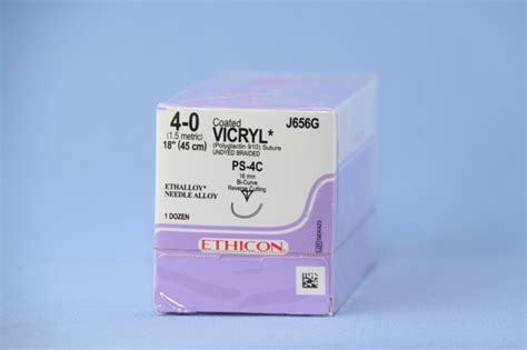 Ethicon Suture J656g 4 0 Vicryl Undyed 18 Ps 4c Cutting Esutures