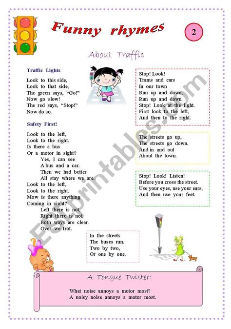 Rhymes For Kids Esl Worksheet By Lidia B