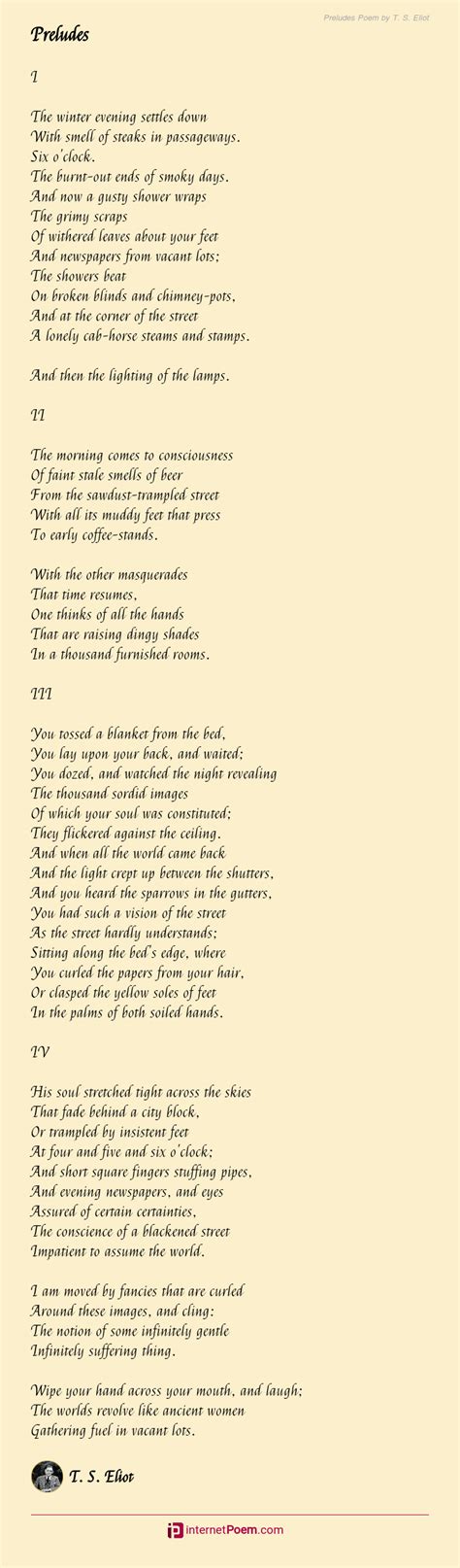 Preludes Poem by T. S. Eliot