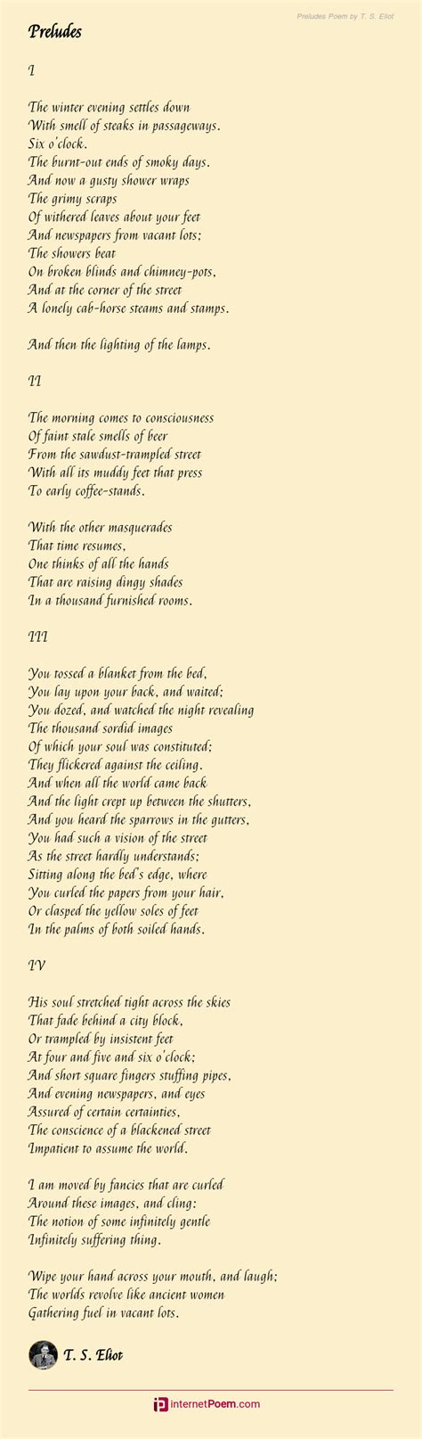 Preludes Poem by T. S. Eliot