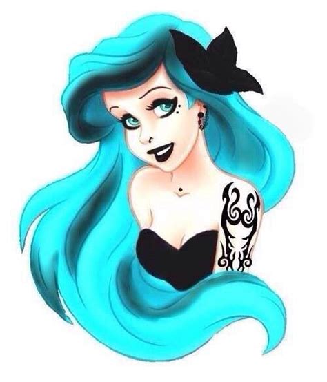 Ariel Blue Gorg Hair And Black Accents And Eyeliner