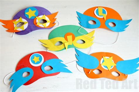 Superhero Masks Template Party Activity Superhero Crafts