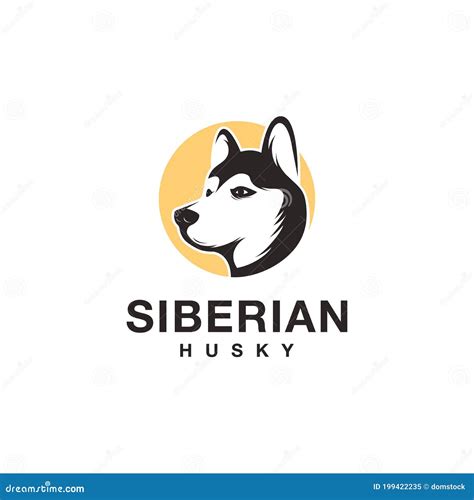 Husky Logo Portrait Of A Husky Black And White Dog Head Illustration