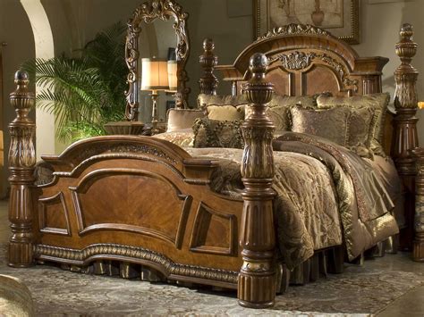 Wood beds provide a traditional, transitional or modern feel in your bedroom, while upholstered beds add softness and luxury. Aico Furniture Michael Amini Villa Valencia Classic ...