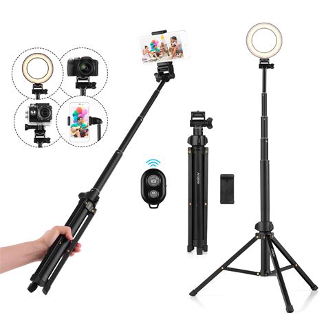 Andoer 15m59in 2 In 1 Tripod Stand Extendable Selfie Stick Aluminum
