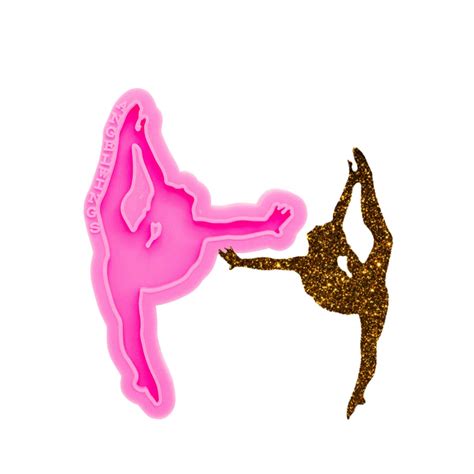 shiny glossy gymnast silicone mold diy dancing girl resin keychain mold epoxy resin craft