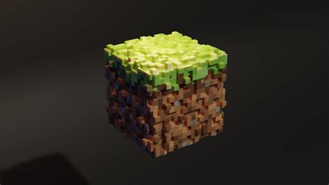 Low Poly Minecraft Cube 3d Model Cgtrader