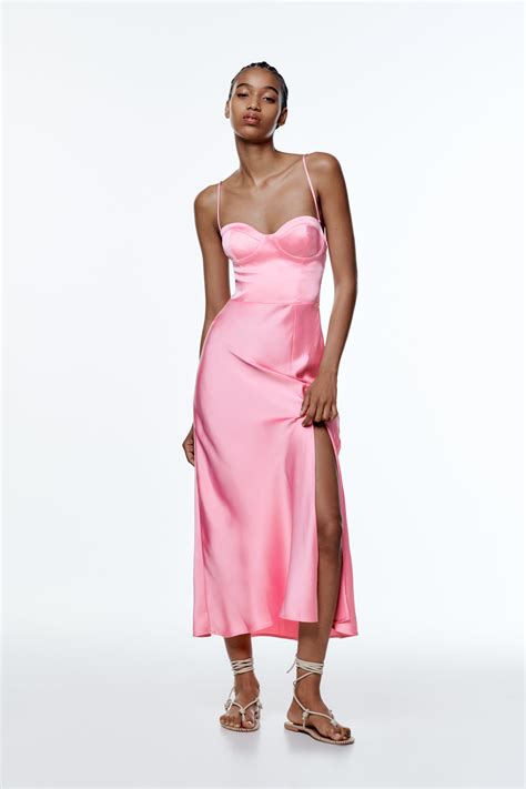 Zara Pink Satin Mini Dress Ubicaciondepersonascdmxgobmx